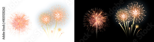 PNG image of Vibrant fireworks display featuring colorful bursts against a dark night sky perfect for celebrations new year's eve and festive events creating a joyful atmosphere on transparent backgro