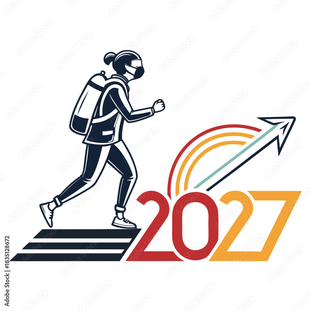 Obraz premium happy new year 2027 creative logo