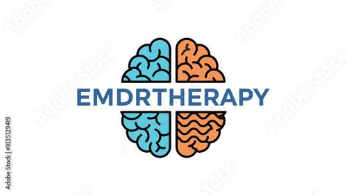 EMDR (Eye Movement Desensitization and Reprocessing) Therapy Logo – Balance Brain Symbol