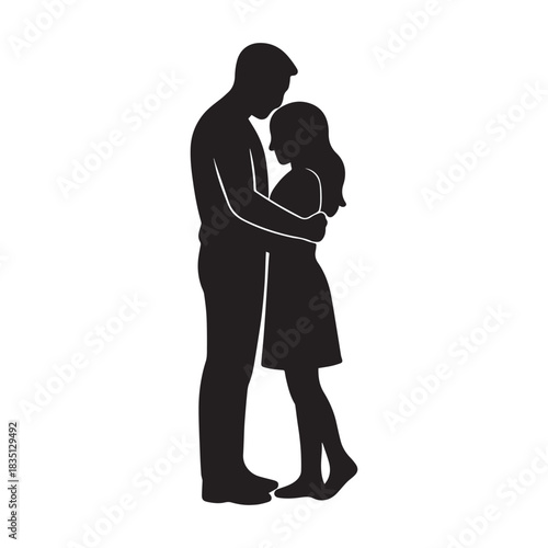 Tender embrace between a man and a woman, symbolizing love and connection.
