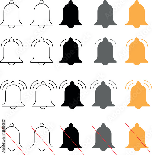 Set of vector bells illustrations