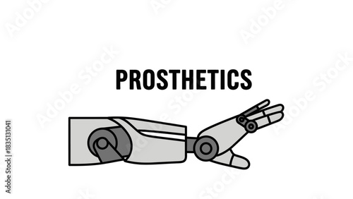 Vector Illustration of Advanced Robotics and Prosthetics