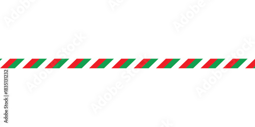 Christmas candy cane straight line border with red and white striped. Xmas seamless line with striped candy lollipop pattern isolated on transparent background