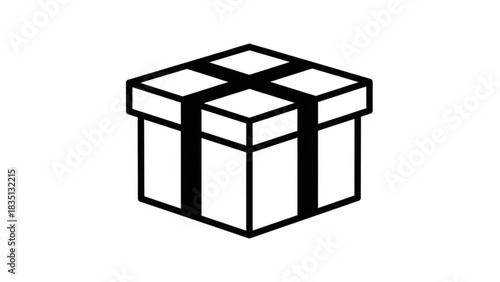 Stylish gift box illustration perfect for holiday promotions, social media marketing, or adding a touch of celebration to your design projects now