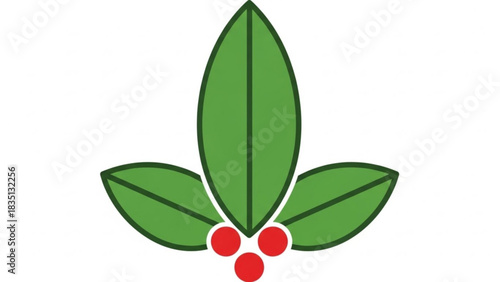 Festive holly leaves and berries bring holiday cheer, perfect for seasonal designs, greetings, invitations, and adding a touch of Christmas spirit