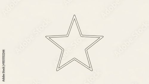 Elegant outlined star symbol evokes modern design and simplicity, perfect for logo design, branding, and stylish graphic elements in diverse projects