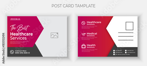 Medical postcard template for doctors, clinics, and healthcare service design