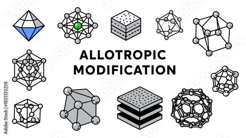 Vector Illustration of Allotropic Modifications and Crystal Structures