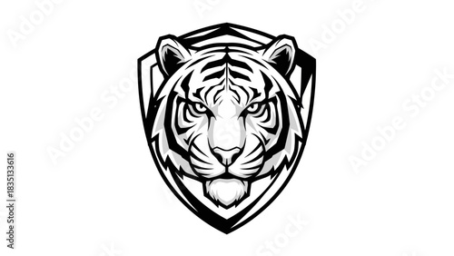 Striking Tiger Head Emblem - A Symbol of Power and Grace.