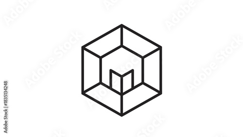 Geometric Abstract Cube Illusion Design.