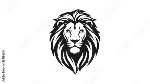 Majestic Lion Head Vector Illustration with Detailed Mane and Fierce Gaze.