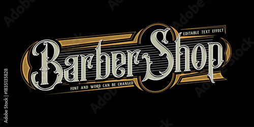 Vintage text effect, Editable victorian text style