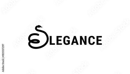 elegance inscription, black isolated silhouette