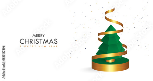 Merry Christmas and happy new year background. Christmas elements. Merry Christmas card. Vector Illustration. Holiday greeting banner and card template. Christmas ornament design.