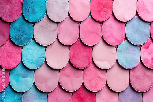 Vibrant pink and blue petal mosaic for modern design and abstract art needs