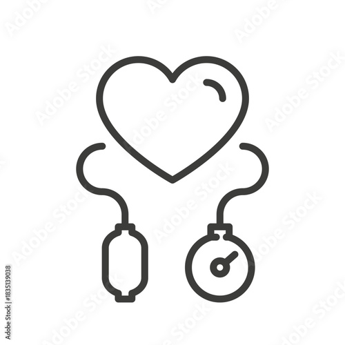 Blood pressure icon, vector illustration, high or low blood pressure, cardio vascular dystonia