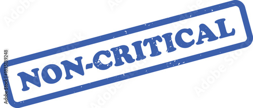 Blue NonCritical Rubber Stamp Effect on Isolated White Background Element