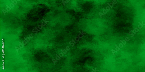 Green abstract background texture with smoke light and dark blue orange red color cloud pattern design
