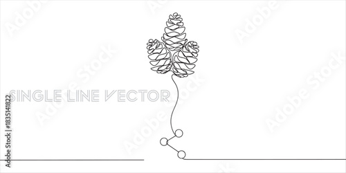 Continuous line art of pine cones