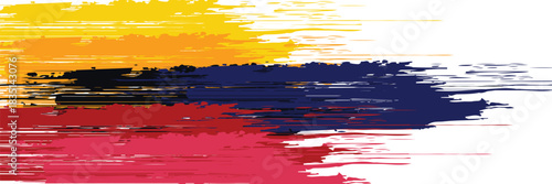 Abstract happy independence day of Colombia with creative watercolor national brush flag background