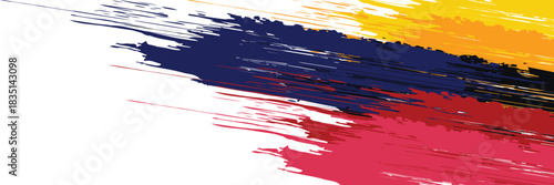 Abstract happy independence day of Colombia with creative watercolor national brush flag background