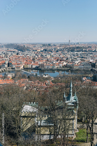 Prague Cityscape - view from a mountain.
