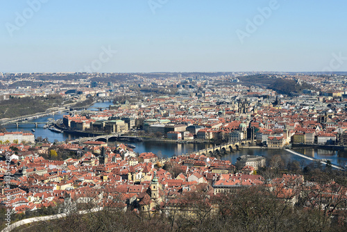 Prague Cityscape - view from a mountain.