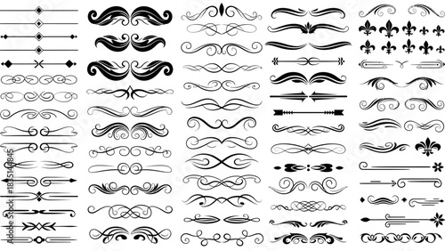 Ornamental Dividers & Flourishes Decorative Design Elements Vector Pack
