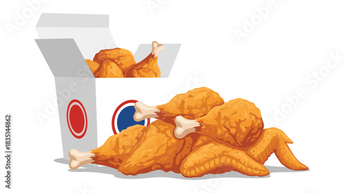 Crispy golden fried chicken bucket ready for a tasty meal that satisfies cravings and brings joy to any picnic or party gathering