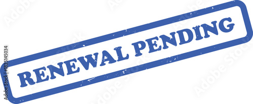 Blue Renewal Pending Rubber Stamp Effect Isolated on Transparent Background