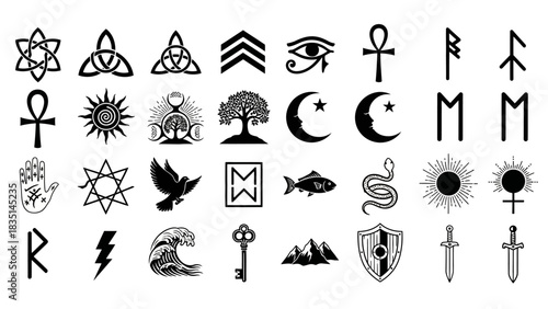 Assorted Symbols A Collection of Mystical and Spiritual Icons