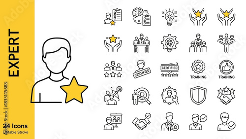 Expertise Icon Set Professional Skills and Success Graphics