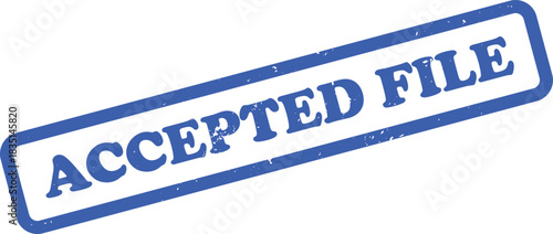 Blue Rubber Accepted Stamp With Grunge Effect On White Background Design