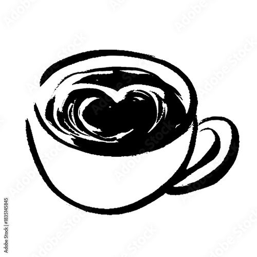 カプチーノの手描きコーヒーイラスト