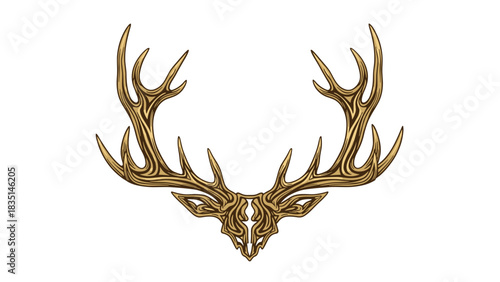 Elegant deer antlers design with intricate details ideal for rustic decor and nature-inspired branding projects featuring a unique, stylish aesthetic