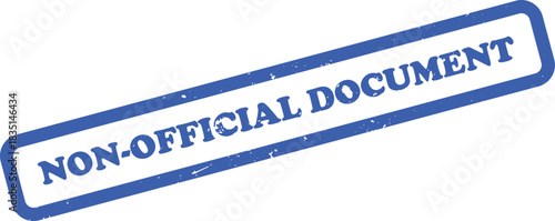 Blue Rubber Stamp Featuring Text NonOfficial on White