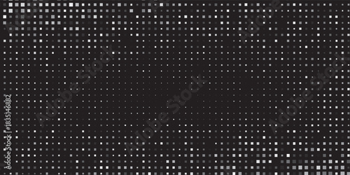 Abstract dark background of small squares or pixels in black and gray color shades.vector
