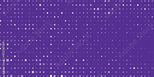 Seamless background pattern of evenly spaced white lotus flowers of different sizes and opacity. Vector illustration on deep purple background with stars