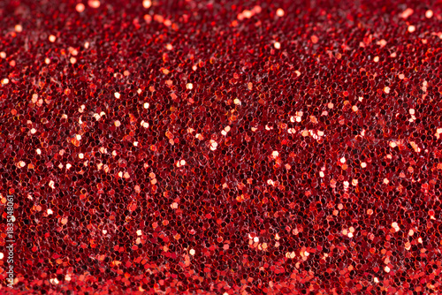 Authentic tiny red sequins creating shimmering surface.