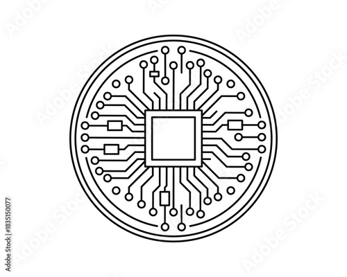 Detailed microchip, integrated circuit, advanced technology, computer processor, electronic device component