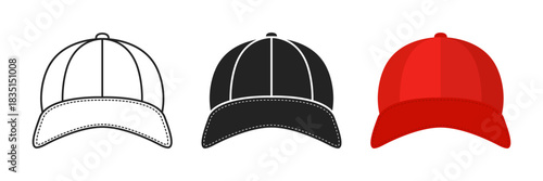 Baseball cap icon in flat style. Headgear vector illustration on isolated background. Sport hat sign business concept.