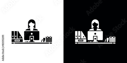 Doctor Wearing Mask and Stethoscope Silhouette Icon on Transparent Background