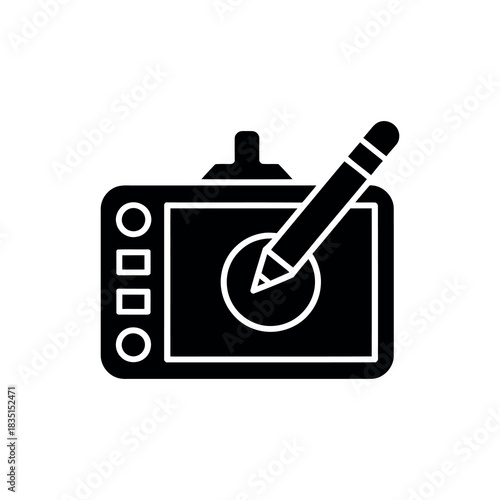 tablet with stylus pen on transparent background
