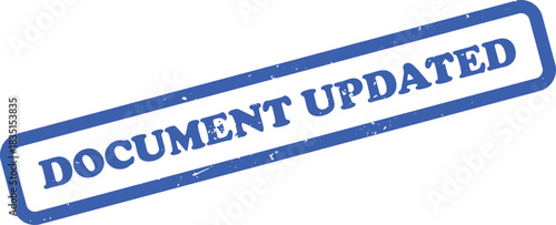 Blue Updated Stamp with Rounded Edges on Transparent Background