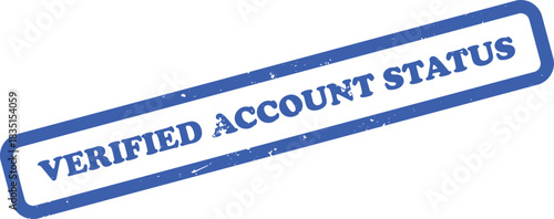 Blue Verified Account Status Stamp on White Background