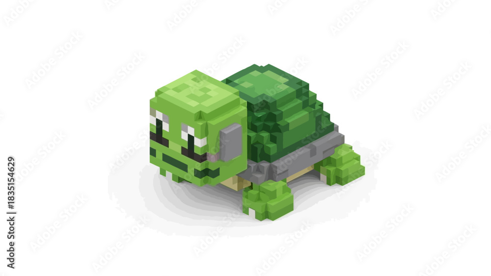 Obraz premium Adorable pixelated turtle design perfect for gaming, retro tech, or creative concepts