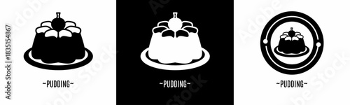 Pudding icon set. Collection of black icon. Stock vector.
