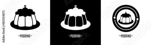 Pudding icon set. Collection of black icon. Stock vector.