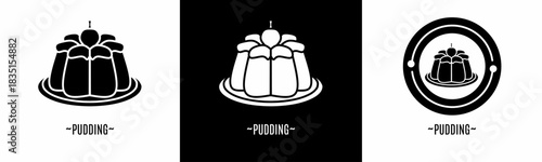 Pudding icon set. Collection of black icon. Stock vector.