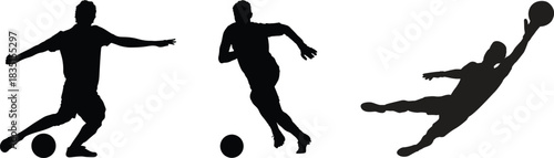 Dynamic Soccer Player Silhouettes Capturing the Thrill of the Game